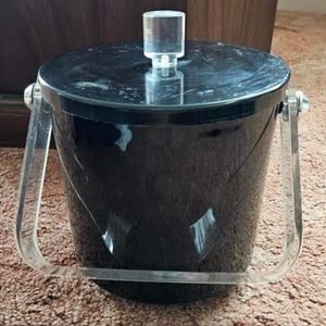 Vintage 1960's MCM Insulated 3 Piece Lucite Ice Bucket by Styson Art Products